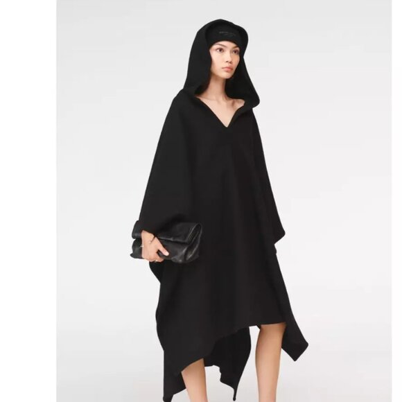 ZARA WOMEN FW23 STEVEN MEISEL WOOL PONCHO BLACK M 8094/006 NEW WITH TAGS $259 - Picture 3 of 7